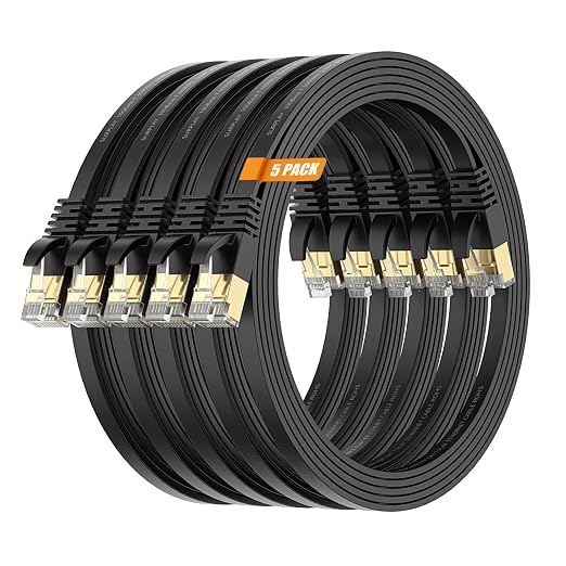 Cat7 3FT Ethernet Cable Flat-Black-10Gbps Ultra Slim High Speed Double Shielded - Image 9