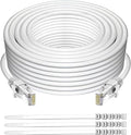 Adoreen Cat 6 Ethernet Cable 15 Ft-White, Outdoor & Indoor Snagless Long Round by Adoreen