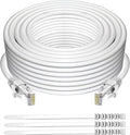 Adoreen Cat 6 Ethernet Cable 60 Ft-White, Outdoor & Indoor Snagless Long Round by Adoreen