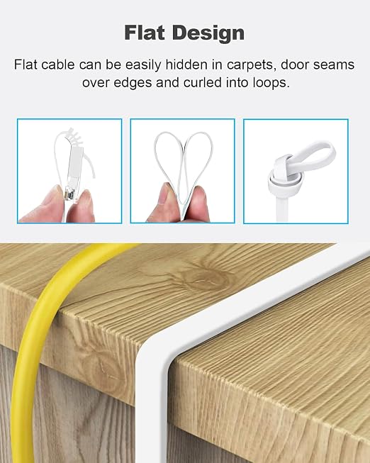 Yauhody CAT 6 Ethernet Cable 35ft White, High Speed Solid Flat CAT6 Gigabit - Image 5