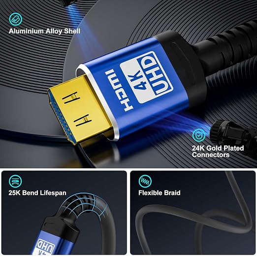 18Gbps hdmi Cable 15 ft with Gripping Connectors, 4k Ultra high Speed Ethernet - Image 5