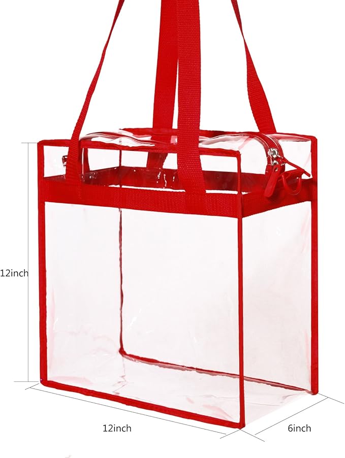 BAGAIL Clear Bags 12x6x12 Stadium Approved Clear Tote Bag - Image 3