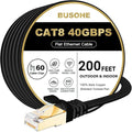 BUSOHE Cat 8 Ethernet Cable 200 FT, 40Gbps 2000MHz CAT8 High Speed Flat by BUSOHE
