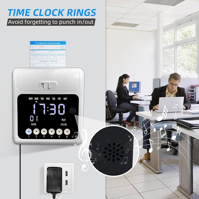 TooCust Time Clock Bundle for Small Business, Passcode Time Clock Punch Machine - Image 6