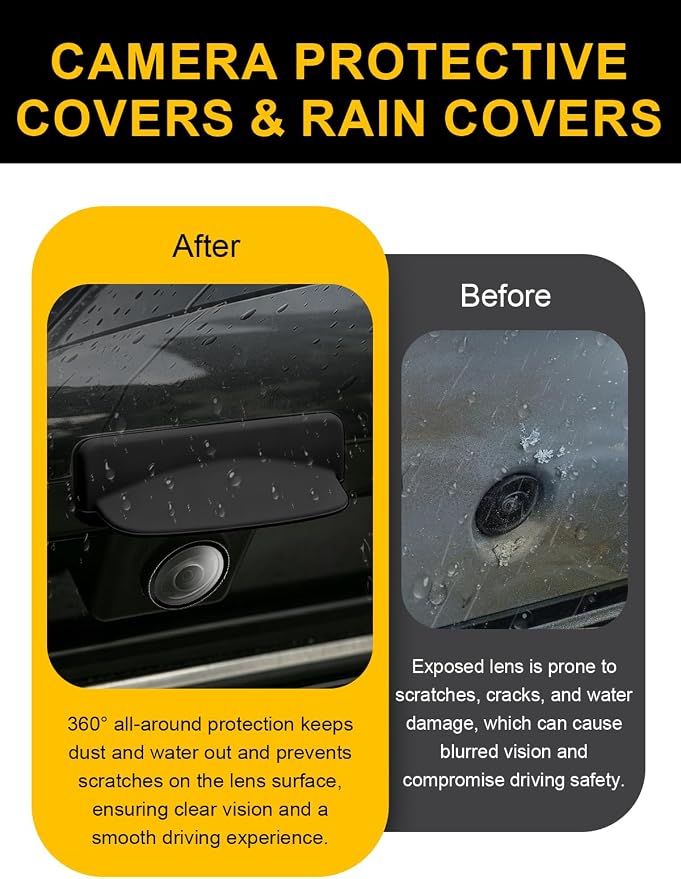 Car Camera Lens Protector 2-Pack + Backup Camera Rain Shield 1-Pack, - Image 4
