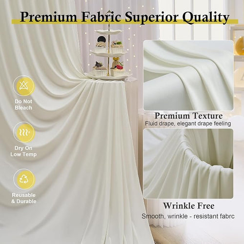 30ftx15ft Ivory Backdrop Curtains - Image 2