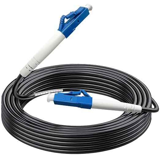 100 Feet LC to LC Outdoor Armored Simplex Fiber Patch Cable, Single Mode Fiber by Bangun