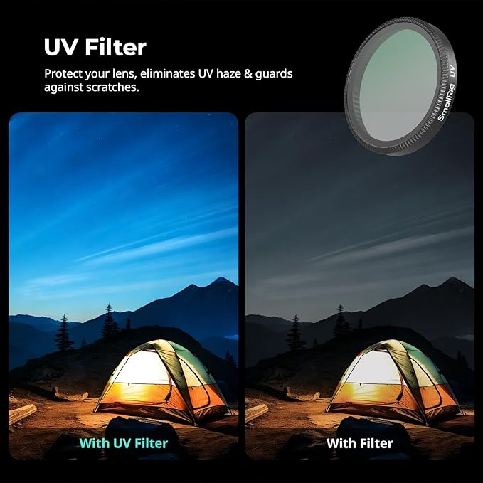 SmallRig Filter Kit for DJI Osmo Action 6, 6 Pack ND8 ND16 ND32 CPL UV 1/4 - Image 3