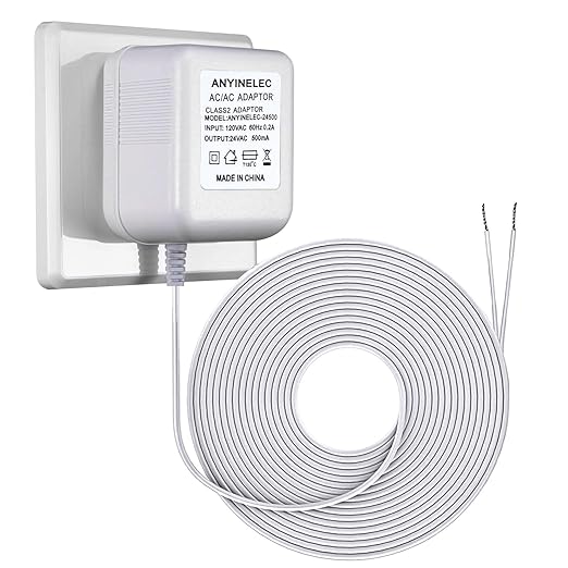 24V C Wire Transformer for Ring Nest Ecobee Honeywell Devices | 26.2ft white by Unknown