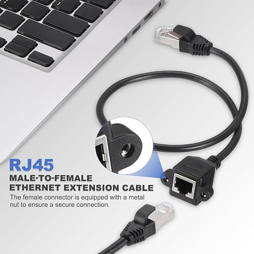MECCANIXITY Cat5 Ethernet Extension Cable, 16.4Ft RJ45 Male to Female Screw - Image 4