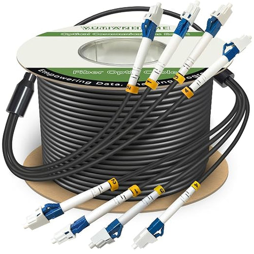 400 Meters 4 Core Industrial TPU LC to LC Outdoor Armored Fiber Optic Cable by YUTIANHOME