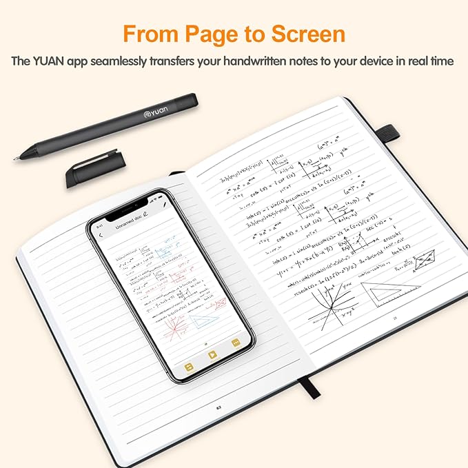 Yuan Digital Sync Pen with Notebook, Smart Writing Set Real time Sync Digitizing - Image 3