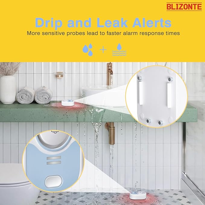 Water Leak Detector 5 Pack, 5-Year Battery Life, Water Alarm - Image 5