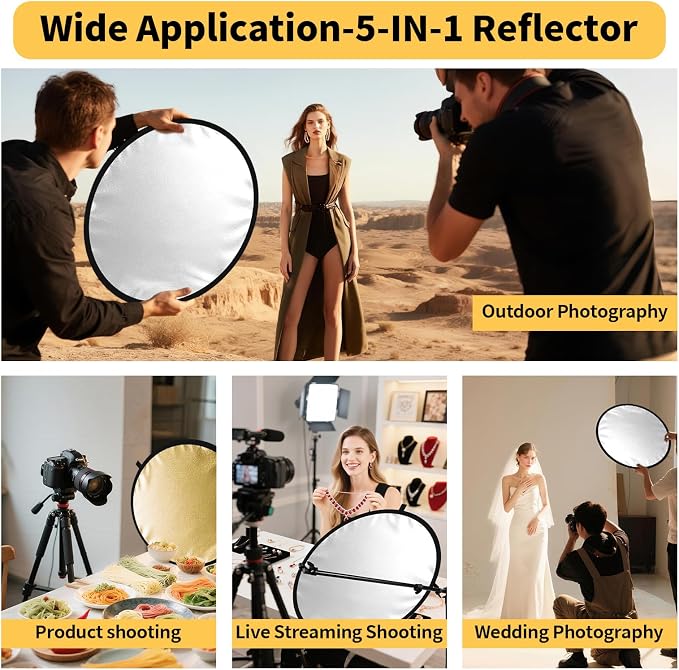 24/32/43/52in Reflector Photography, 5 in 1 Light Diffuser - Image 5