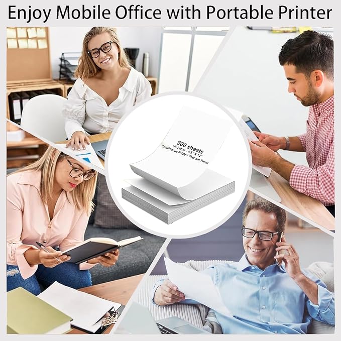 300 Sheets Thermal Printer Paper Continuous Folded 8.5 x 11 Inches US Letter - Image 3