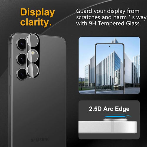 3 Pack Camera Lens Protector for Samsung Galaxy S24/S23/S23 Plus, Tempered Glass - Image 2