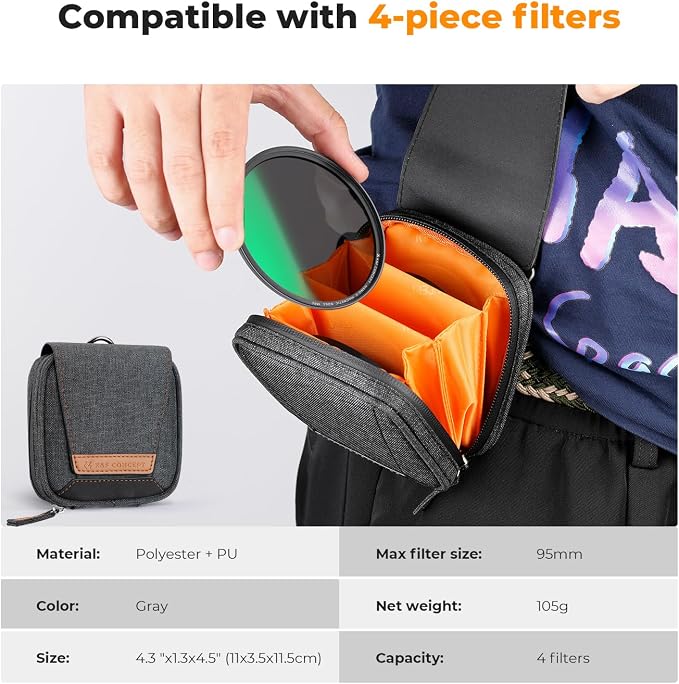 K&F CONCEPT 52mm Magnetic CPL+ND8+ND64+Magnetic Basic Ring+Lens Cap Camera Lens - Image 4