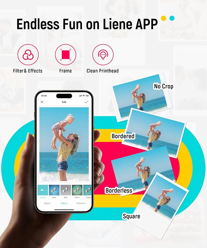 Liene Pearl K100 Photo Printer, 2x3 Mini Instant Portable Color Mono Picture - Image 8