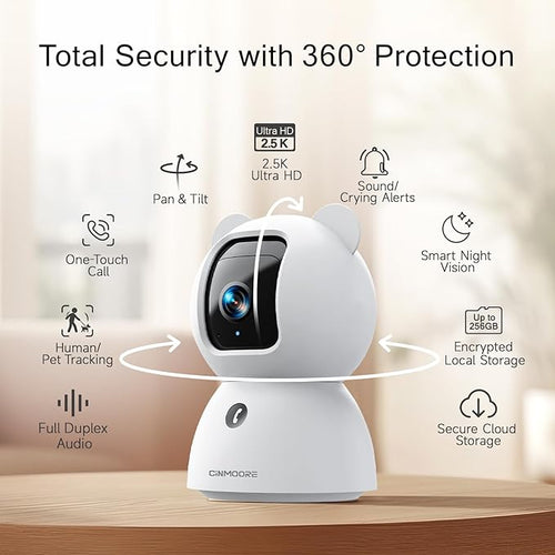 2.5K Pet Camera Indoor with Phone App, Dog/Cat Camera | 4MP Indoor Camera - Image 2