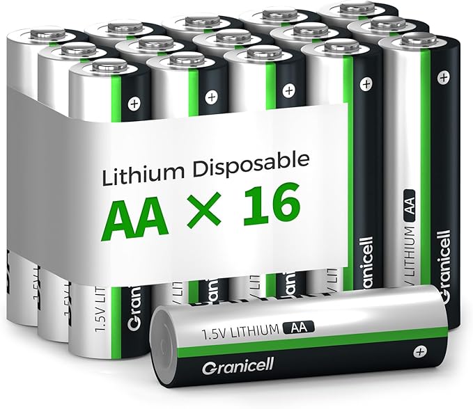 Granicell 16-Pack Lithium AA Batteries | 1.5V by Granicell