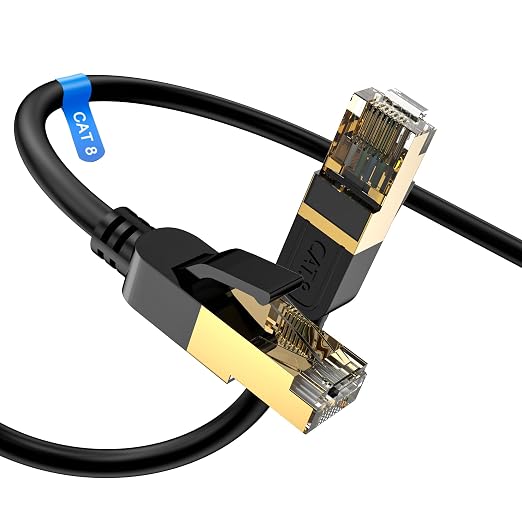 Cat 8 Ethernet Cable, 10FT High Speed Heavy Duty 26AWG Cat8 LAN Network Cable by Unknown