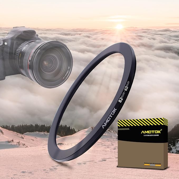 82mm Lens to 62mm Camera Lens Adapter, 82mm to 62mm Filter Step-Down Ring by AMOTOK