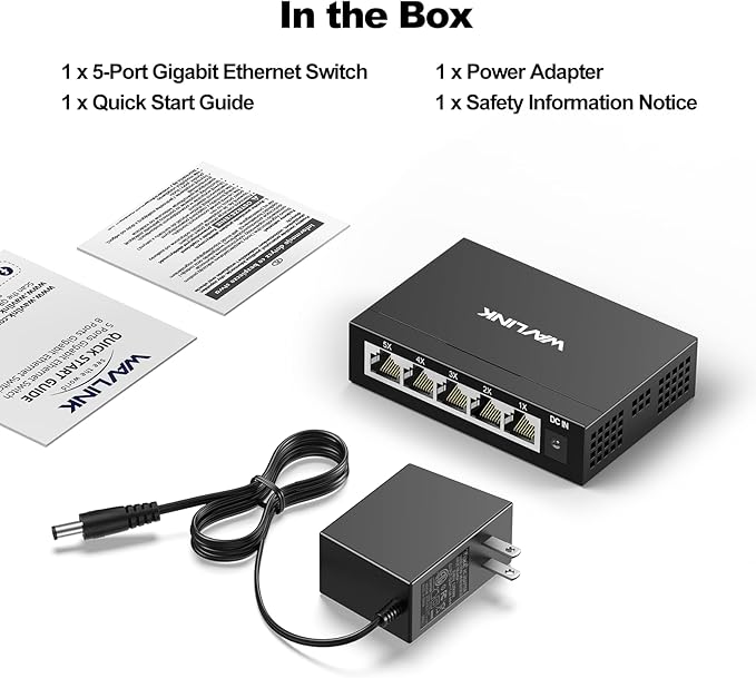 WAVLINK 5-Port Gigabit Ethernet Unmanaged Switch, Home Network Hub, Office - Image 7