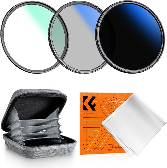 K&F Concept 55mm UV/CPL/ND2-400 Lens Filters Kit-18 Multi-Layer Coatings by KFCONCEPT
