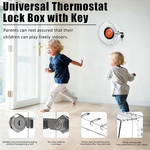 2 PC Round Baby Safety Thermostat Lock Case - Image 2