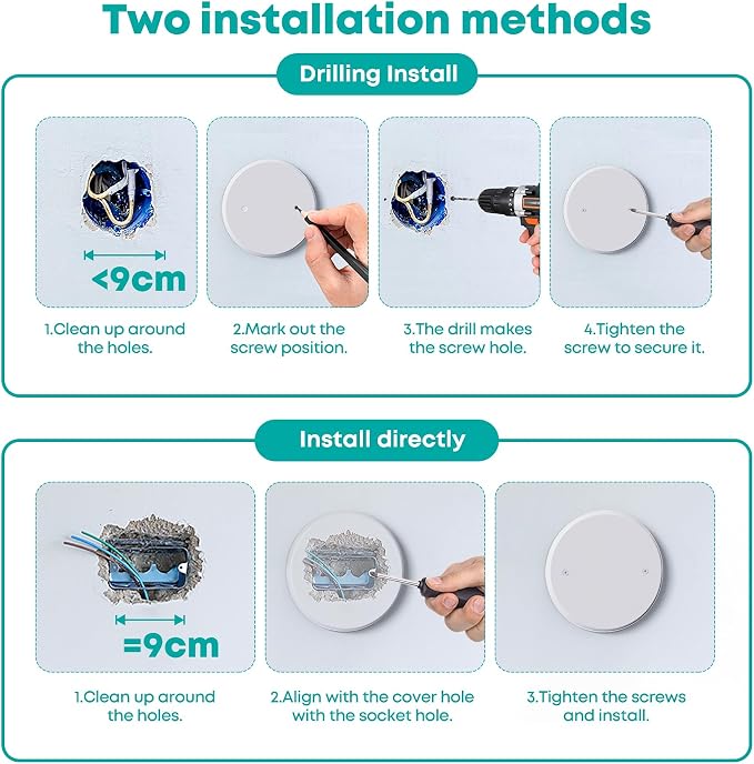 1 Pcs Smoke Detecte Cover Plate, 5 Inch Metal Round Blank Ceiling Cover Plate - Image 3