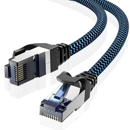Cat8 Ethernet Cable 8 ft 1 Pack, High Speed 40Gbps 2000MHz, Compatible by CABNEER