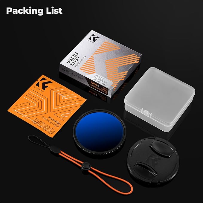 K&F CONCEPT 40.5mm Variable ND Camera Lens Filter ND2-ND400 + Lens Filter Cap + - Image 7