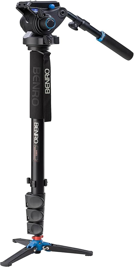 Benro Aluminum 4 Series Flip-Lock Video Monopod Kit w/ 3-Foot Articulating Base by Benro