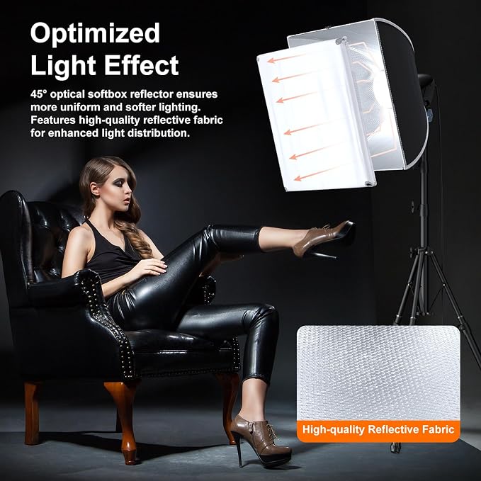 LINCO Lincostore Softbox Photography Lighting Kit 16'' x 16'' Professional - Image 6