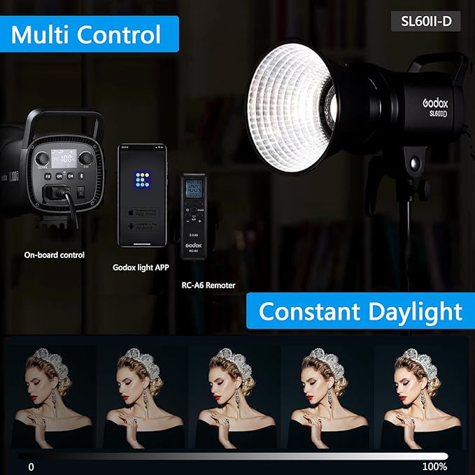 Godox SL60IID LED Video Light Kit, 70W x2 Daylight Continuous Lighting - Image 3