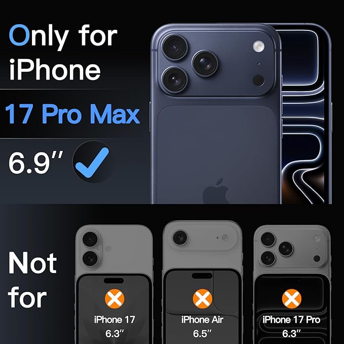 JETech Camera Lens Protector for iPhone 17 Pro Max 6.9-Inch, 9H Tempered Glass - Image 2
