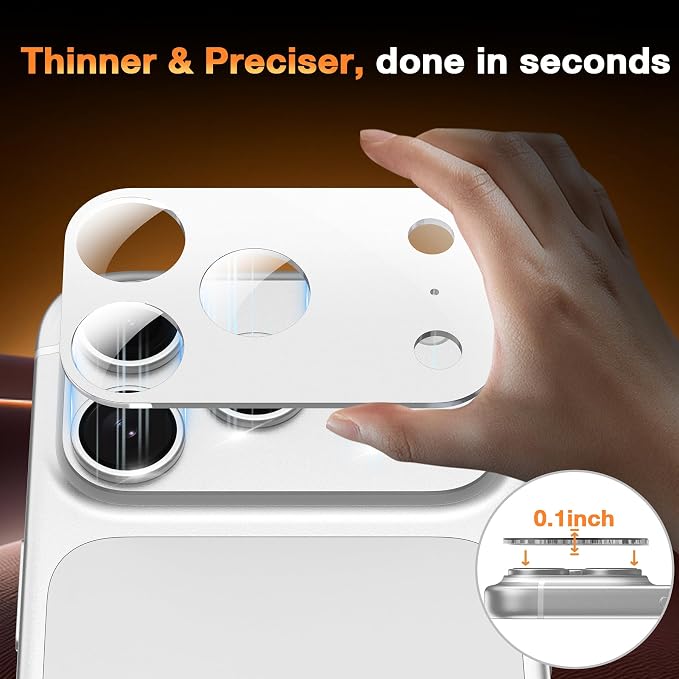 YWXTW [0 Bubbles for iPhone 17 Pro Camera Lens Protector, Full Coverage - Image 6