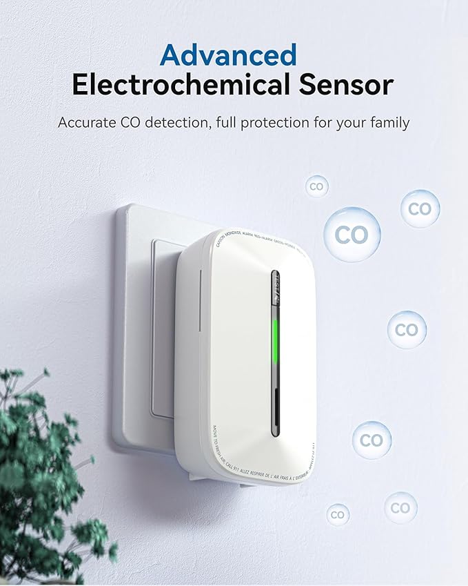 SITERWELL Plug in Carbon Monoxide Detector 10 Year Battery, CO Alarm Detectors - Image 4