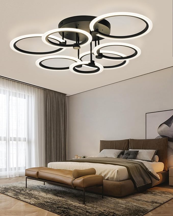 Modern LED Ceiling Light 7 Rings Dimmable Fixtures - Image 9