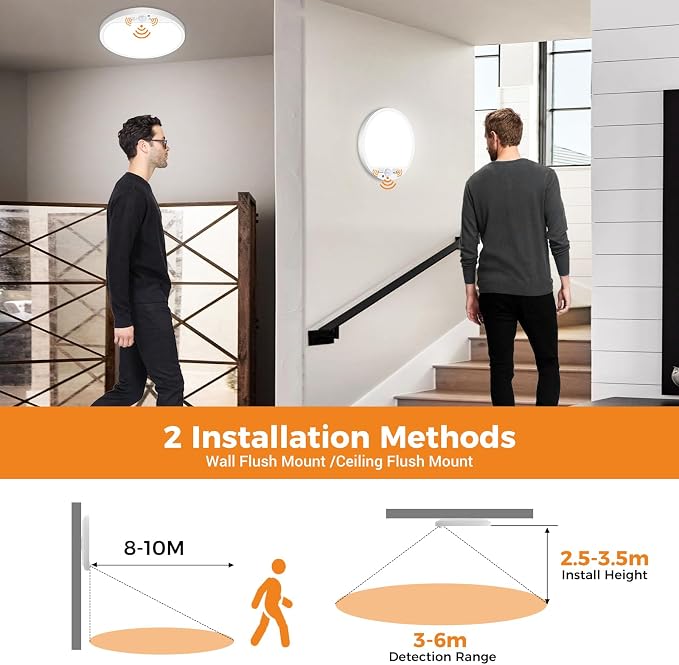 slochi 4Pack Motion Sensor Light Indoor Wired, 8.7 Inch 3000K/4000K/6500K - Image 5