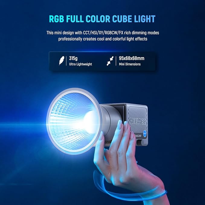 NEEWER HS60C Pro 60W Portable RGB LED Video Light, APP DMX/Panel Control/Custom - Image 2