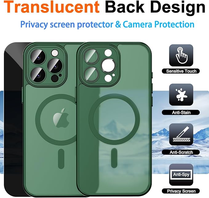 for iPhone 15 Pro Case with Privacy Screen Protector and Camera Protection - Image 2