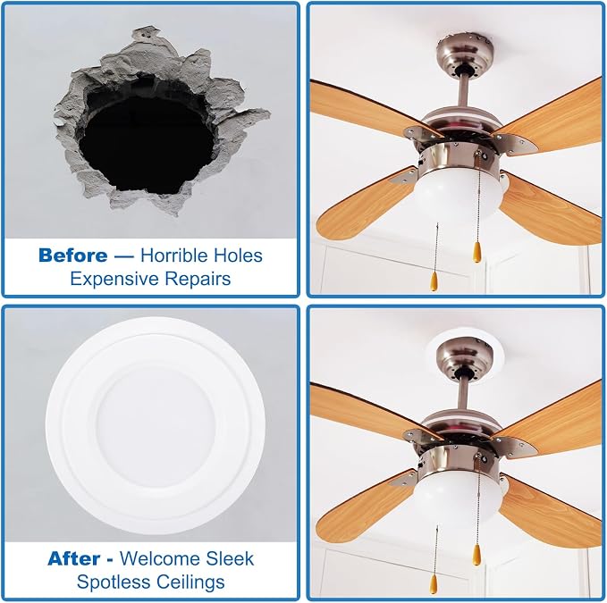 PATIKIL 6.3" ID 8.7" OD Plastic Trim Ring, Translucent Matte White - Image 5