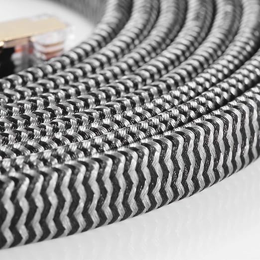 DanYee Cat 8 Ethernet Cable, 25FT Nylon Braided Flat Network Cable High Speed - Image 5