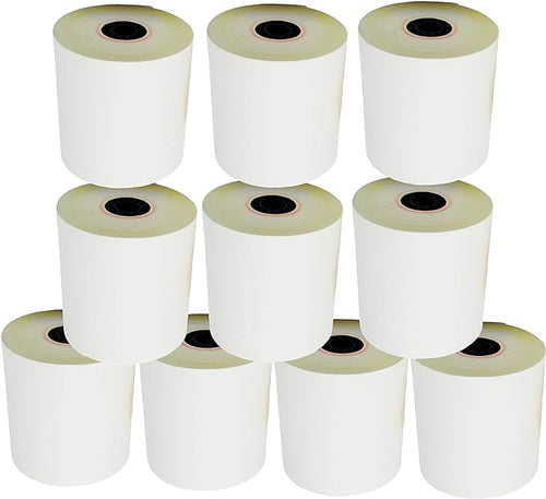 3'' x 95' White/Canary 2 Ply Carbonless Kitchen Printer Paper Cash Register by BuyRegisterRolls%C2%AE