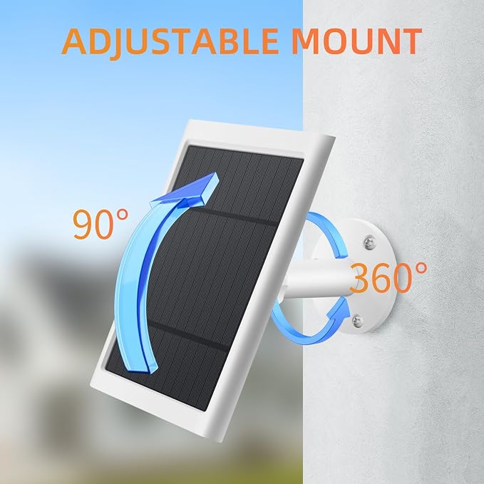 5 Pack IP65 Solar Panel for Rings Camera, 4W Solar Charger Compatible - Image 4