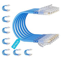 Cat6 Slim Patch Cables 0.5 Feet 48-Pack Blue, Cat6a Patch Cables 10Gbps 550MHz by Unknown