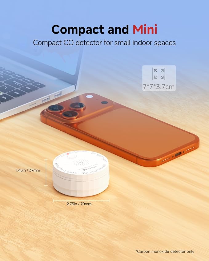 Heiman Smart Carbon Monoxide Detectors, Real-Time Notifications, 2.4 GHz Wi-Fi - Image 5