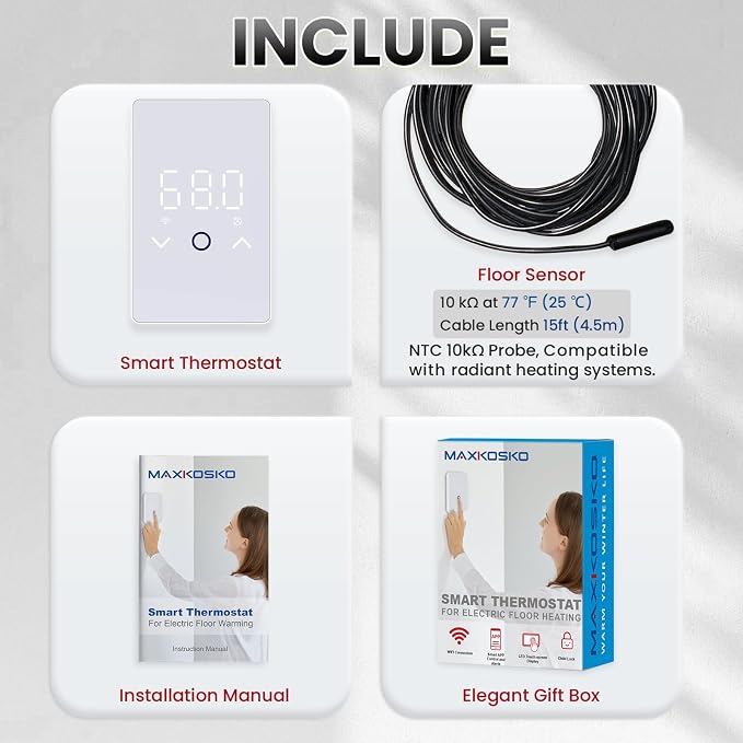 MAXKOSKO 1PC WiFi Smart Thermostat - Image 9