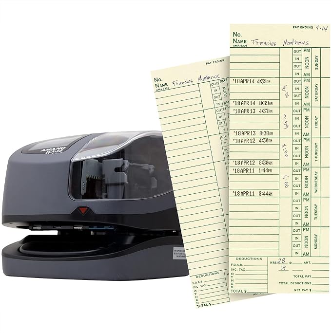 AMANO TCX-35 Time Clock Starter Pack, Includes Card Rack and 100 Time Cards - Image 3